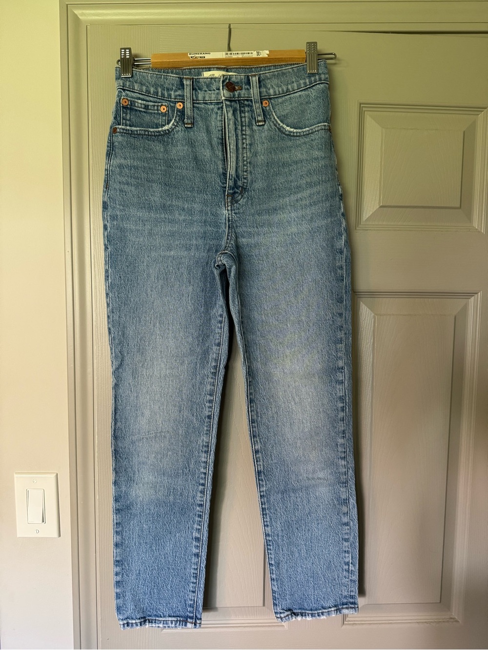 Madewell High-Rise Light Blue Straight Jeans